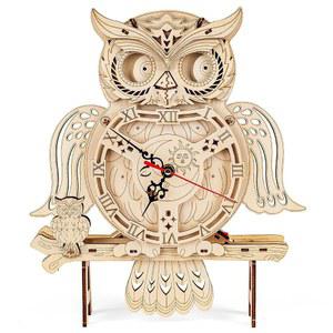 SYNARRY 나무 3D 퍼즐 모델 키트 올빼미 시계 - 기계식 빌드 DIY 취미 10대 남성 여성 126PCS 공예 선물 부활절/발렌타인 데이를 위한 홈 데코