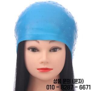 파란색 실리콘 헤어 하이라이트 모자 바늘 컬러링 스타일링 도구