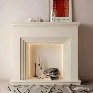 모던 벽난로 장식장 거울 선반 현관 거실 수납장 조명 콘솔