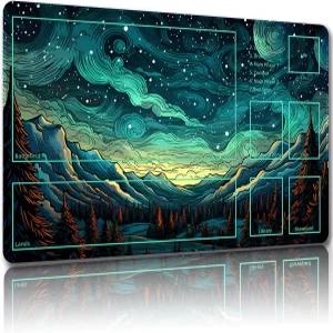 MTG용 말키치 플레이매트 무료 보관 가방 포함 - 게임 24 x 14 인치 TCG 및 보드 매트 존 매직 1