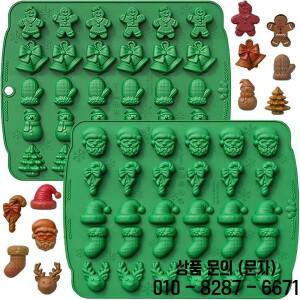 크리스마스 실리콘 몰드 미니 케이크용 베이킹 수제 비누 초콜릿 젤로 트리 산타 눈사람