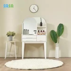 플립 800 서랍형 입식 화이트 화장대(거울포함)