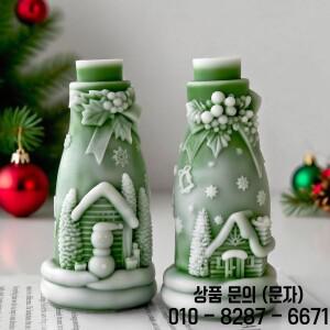 크리스마스 병 촛불 금형 DIY 트리 양각 장식 아로마 왁스 석고 수지 휴일 홈 선물 공예