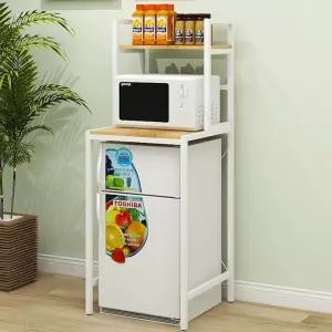 렌지다이 선반 정리대 수납장 화이트 밥솥 렌지장 소형냉장고 50x50x90cm