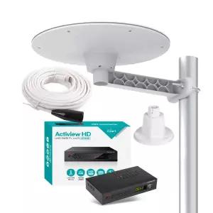 UHD 지상파 TV 안테나 셋톱박스 수신기세트 10M 케이블 포함 차량용 가정용 캠핑용 농막용 AP13HD01