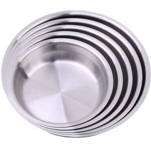 애용무광18/10스텐304접시찜접시찬기14/16/18/20/22/24cm