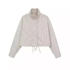 여사친 봄 코트 체크 봄코트 스트리트 긴팔 차이나 원픽1