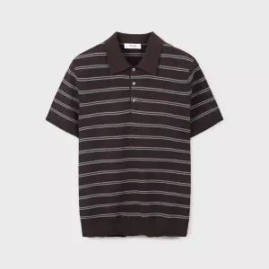 [롯데백화점]에디션 멀티스트라이프 카라넥 반팔 스웨터 3종 LSG2ET1927