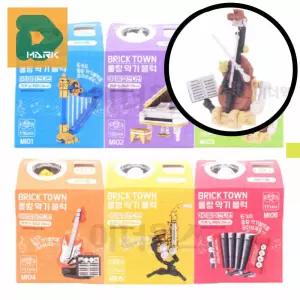 교육용 악기블록 6p 완구 드럼 기타 소품 어린이 피아노 장난감 선물 첼로 블럭 학습용 장식용 놀이 피규어