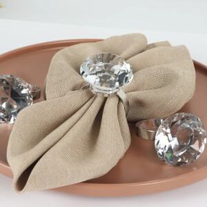 크리스탈 냅킨 링 실버 다이아몬드 홈 데코레이션 및 결혼식과 파티 아이디어 6개/세트