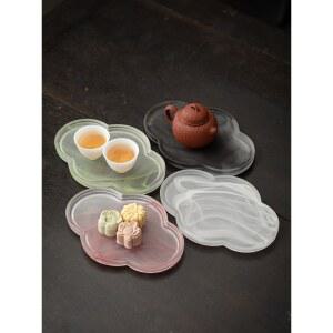 소형 유리 트레이 핑크 테이블 잉크 드라이 퍼프 세트 미니 워시 우아한