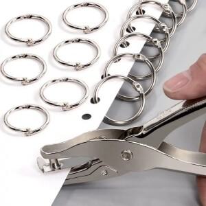 20pcs DIY 링 바인더 앨범 루스 리프 책 고리 오프닝 잠금 키 체인 사무실 바인딩 용품 금속 공예