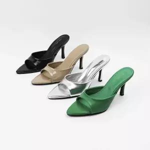 [신난다슈]여성 뮬 슬리퍼 샌들 힐 8cm 4종 여자 스틸레토 하이힐 구두 발편한 토오픈 데일리 LO264953