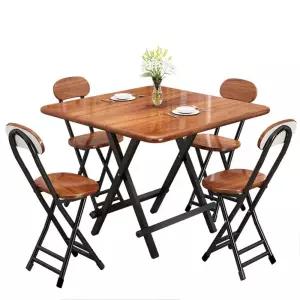 접이식 식탁 가정용 휴대용 원형 주방 간이 야외 거실 원목 소형 및 바 카페 공간 의자