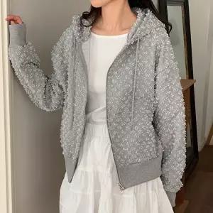 [옷자락]여자 부클 봄아우터 포켓 퍼프 면 투웨이 후드집업