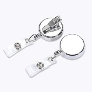 유행 금속 쉘 배지 릴 60cm개폐식 강철 와이어 작업 허가 카드 홀더 액세서리