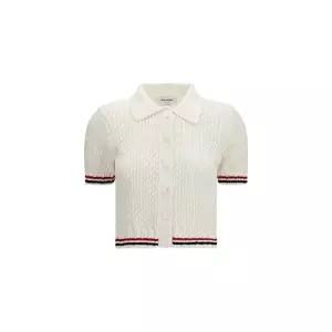 [톰브라운]톰브라운 헥터 숏 슬리브 가디건 화이트 여성 FKC694A Y3062 100