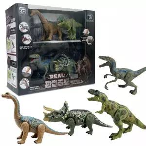 [보리보리/토이스타일]리얼 관절 공룡 세트 4P 동물 모형 놀이 피규어