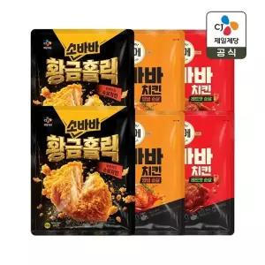 고메 소바바치킨 황금홀릭 순살 240g x2개+양념 순살 240g x2개+레드핫 순살 240g x2개