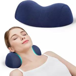 를 위한 컴포트라이프 스몰 넥 스트레처 베개 중간 소프트 경추 견인 장치 목 긴장 폼 다크 블루