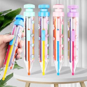 ABS 멀티컬러 크레용 8 in 1 DIY 색연필 휴대용 푸시 스타일 페인팅 도구