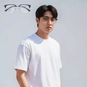 베르 남자 하금테 안경 블루라이트차단 데일리룩 하금테안경 레트로안경 지적인 이미지