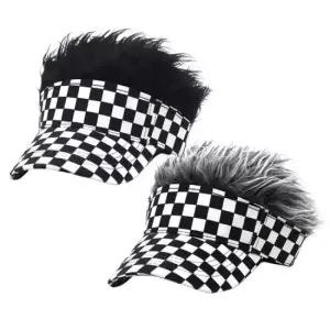 골프캡모자 체크패턴 가발 인모썬캡/ 골프썬캡모자/ 골프모자/ 가