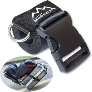 카시트와 기내 수하물을 공항 유모차로 변환하는 모베어러 여행용 벨트 스트랩 안전한 운송 솔루션 블랙