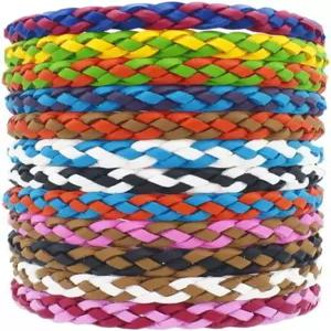 Yicdfur 모기 퇴치 팔찌 12개입 해충 반지 천연 무독성 야외 사용 성인 및 어린이용 사이즈 조절 가능