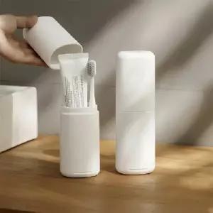 위생적인 휴대용 칫솔 살균 케이스 여행용 치약 보관함 세트 콤팩트형