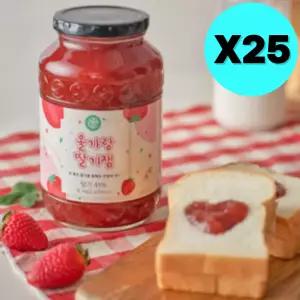 초록원 올가랑 딸기잼 대용량 1kg X 25 업소용 홀딸기