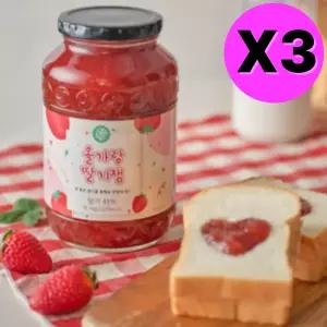 초록원 올가랑 딸기잼 홀딸기 과일잼 대용량 1kg X3개