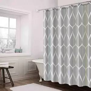 호텔식 방수 샤워커튼 180x180cm 욕실 가림막 욕조 칸막이 패브릭 커튼