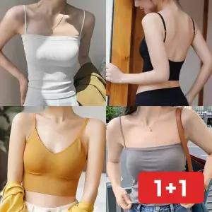 끈나시 브라탑 노와이어 여성 속옷 민소매 딱붙는 패드