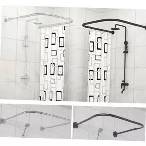 [RIZPICK]샤워봉 스테인레스 ㄷ자 커튼 곡선 욕실 코너 봉 블랙샤워커튼봉