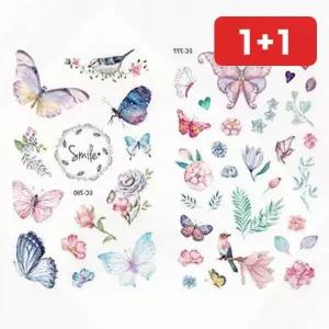 타투 스티커 나비 꽃 시리즈 방수 페이크 바디 패션