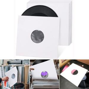 흰색 비닐 레코드 슬리브 7/10/12인치 재밀봉 가능 LP 커버 외부