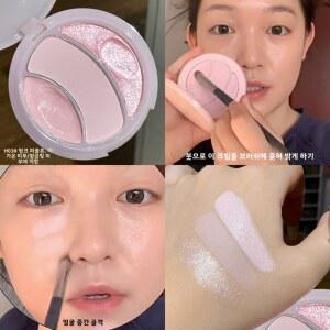 올리브 스킨 트리플 컬러 라이트 센세이션 워터 파우더 하이라이트 매트 멀티펑 3D