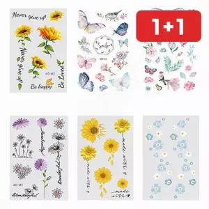 타투스티커 헤나 꽃 나비 문신 바디 페이스 임시 방수