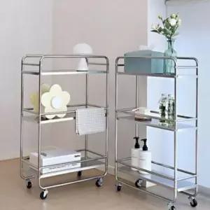 (사이즈 S)선반 이동형 다용도 트롤리 수납 바퀴형 조립식 이동식