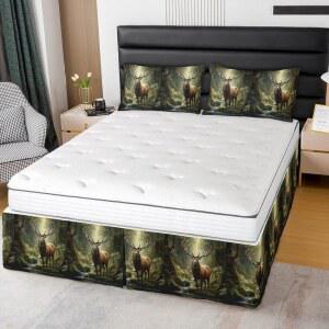 필유 사슴 먼지 침대 침구 침실 러플 남학생용 프린트 스커트 정글 3D 사이즈 트윈 동물