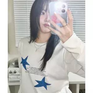 IZROOM 더블 스타 오버핏 롱슬리브 2068954