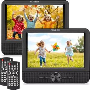 FANGOR 7.5인치 자동차 DVD 플레이어 듀얼 스크린 플레이 두 가지 또는 동일한 영화와 맞춤형 헤드레스트