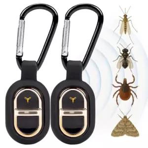 티모시 휴대용 모기 퇴치기 열쇠고리 초음파 링 카라비너 포함 USB 충전식 360 방충 IPX5 방수 저소음