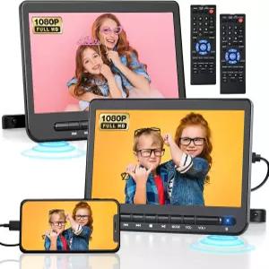 10.5인치 듀얼 자동차 DVD 플레이어 - 휴대용 두 개의 화면 헤드레스트 비디오 동일한 또는 다른 영화 재생