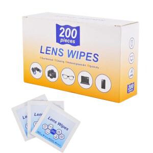 eAj 안경용 렌즈 물티슈, 안경 지우개는 별도로 포장되어 있습니다. 안경, 카메라 렌즈, 선글라스, 휴대폰 화면, 고글 등을 청소하기 위한 안경 클리너 (200개)