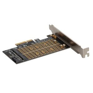 듀얼 M.2 SSD-PCI-Express 3.0 X4 어댑터 확장 카드(PCIe NVMe SATA NGFF SSD 2230 2242 2280용)