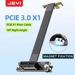 JEYI PCIe 연장 케이블 - 3.0 X1 8Gbps 자기 마운트 90 ° WiFi 카드/USB 카드용 듀얼 앵글 10cm 데스크탑
