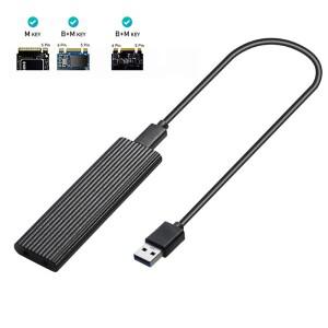 M2 SSD 케이스 NVME 인클로저 M.2-NVME PCIE NGFF SATA M/B+M 키 2230/2242/2260/2280 듀얼 프로토콜용 USB
