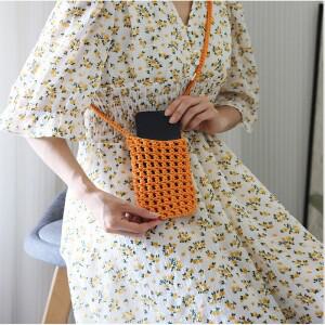 [호환품]수제 크로스백 폰 파우치 - 오픈워크 쉘 디자인 토트백  비치백